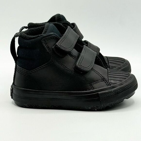 Converse All Star Leather Black Berkshire Boot Easy On NWOB - Toddler US 7 - Picture 1 of 11